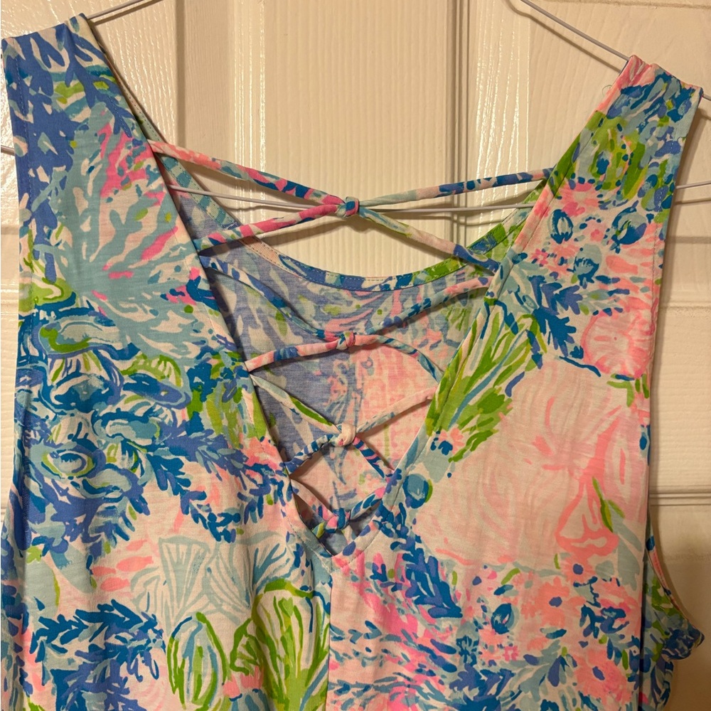 Lilly Pulitzer Blue and Pink Maxi Dress - Picture 10 of 10